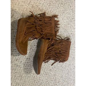 Worn once, LC Lauren Conrad brown tall boots